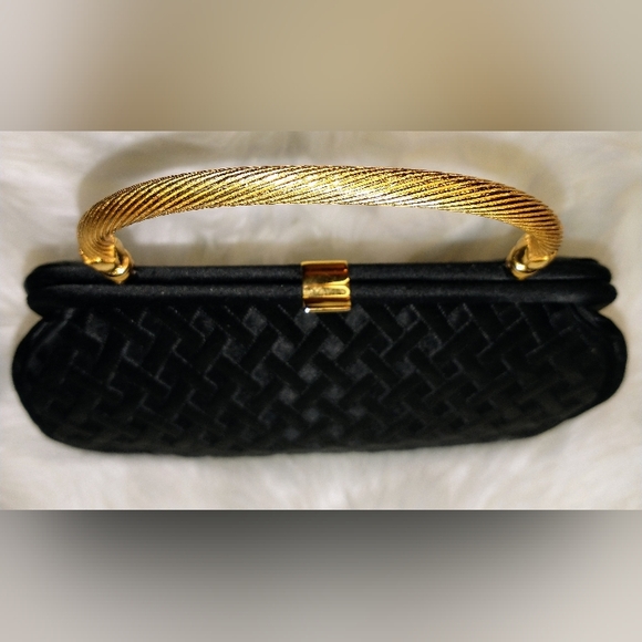 Bienen Davis Black Satin Mini Hand bag - Picture 3 of 6